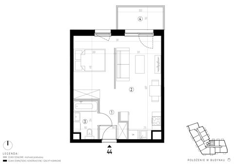 Plan 1 pok. 38m²
