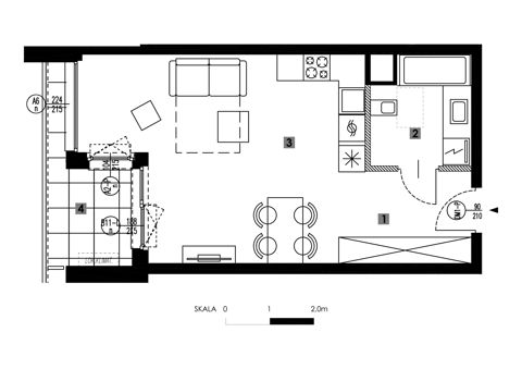 Plan 1 pok. 37m²
