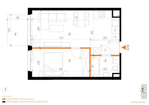 Plan 2 pok. 43m²